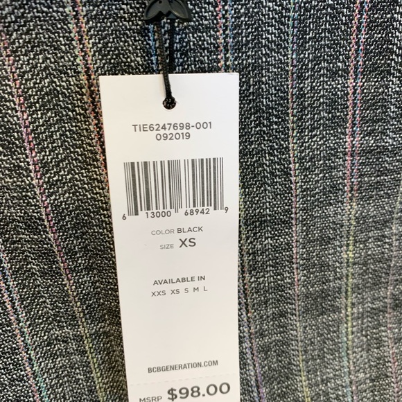 BCBG new w/tags. BCBG Generation sheer sleeved collar herringbone print dress… - Picture 5 of 5